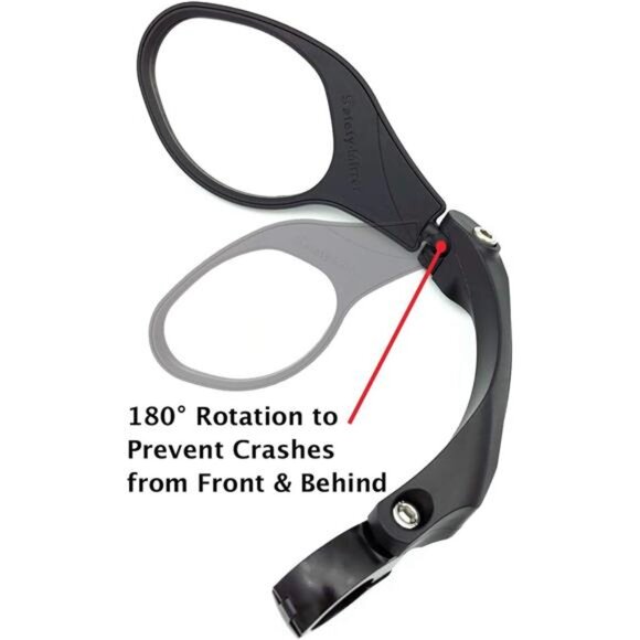 Handlebar Bike Mirror,Stainless Steel Lens Mirror,Bicycle Rearview Mirror,Safety - Picture 2 of 8